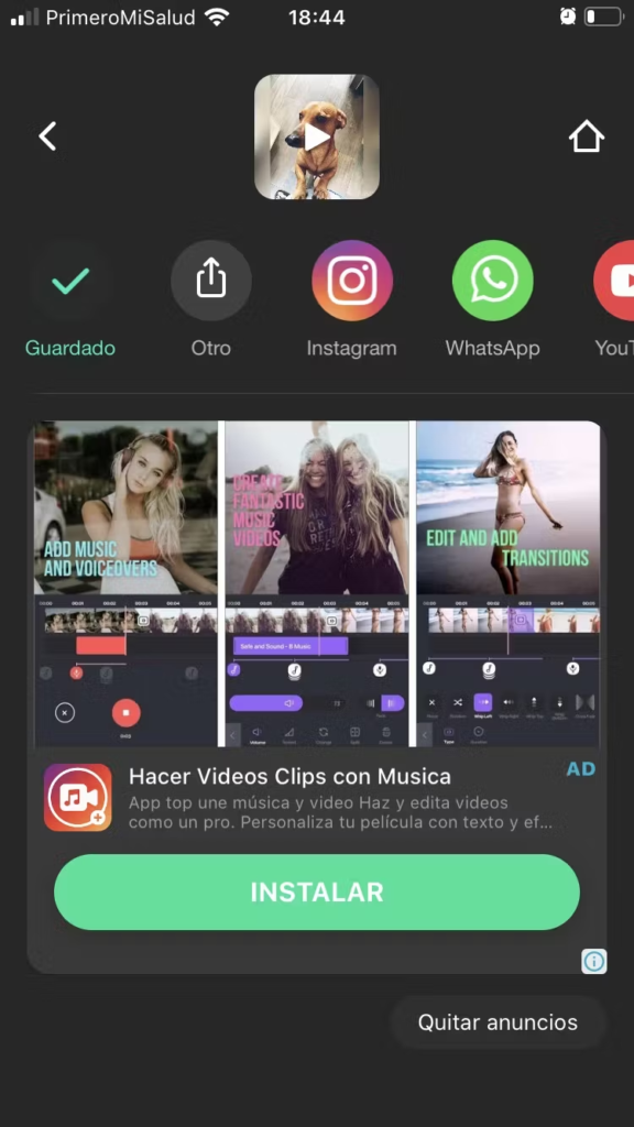 Formas de guardar tu video con fotos en InShot