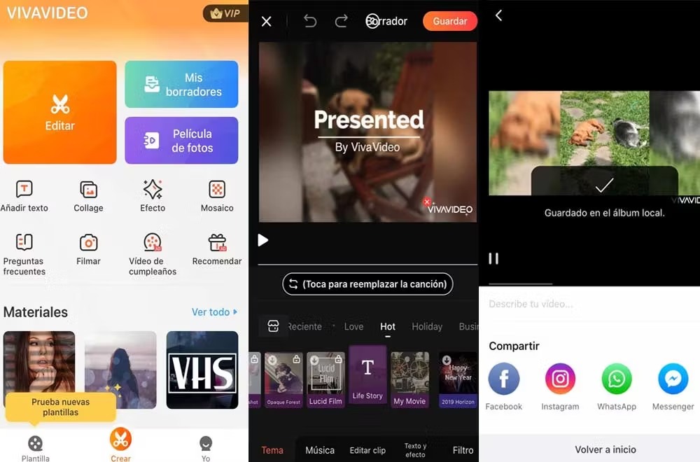 Asi se ve la plataforma de VIvaVideo. apps indicada para hacer videos con tus fotos